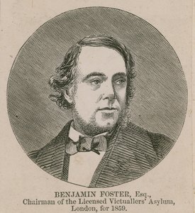 Benjamin Foster, Chairman of the Licensed Victuallers Asylum, London, 1859 by English School
