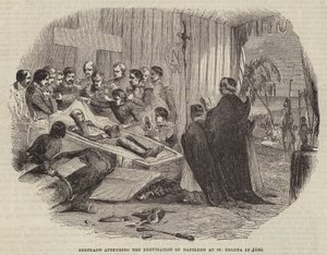 Bertrand attending the Exhumation of Napoleon at St Helena in 1840 by English School