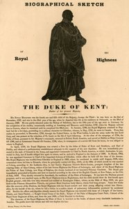 Biographical Sketch of the Duke of Kent, Father of Queen Victoria by English School