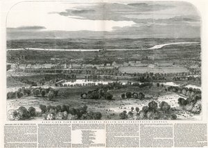 Birdseye View of the Crystal Palace and Surrounding Country, Great Exhibition, 1851 by English School