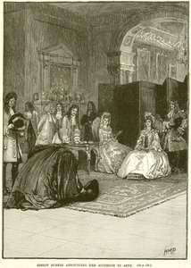 Bishop Burnet Announcing Her Accession to Anne by English School