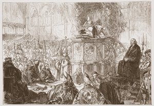 Bishop of Lodi preaching at the trial of Huss by English School