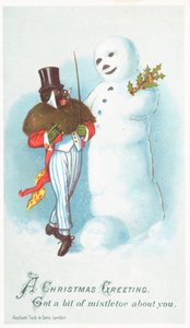 Black man talking to Snowman by English School