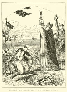 Blessing the Norman troops before the battle by English School