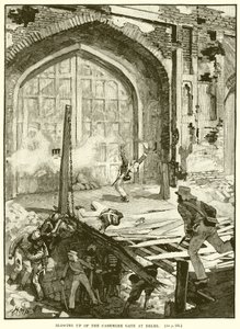 Blowing up of the Cashmere Gate at Delhi by English School