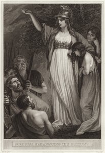 Boadicea haranguing the Britons by English School