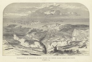 Bombardment of Sebastopol by the British and French Allied Armies and Fleets, 17 October 1854 by English School