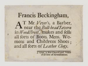 Boot and Shoemakers, Francis Beckingham by English School