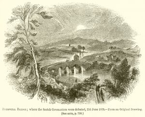 Bothwell Bridge; where the Scotch Covenanters were Defeated, 22nd June 1679 by English School