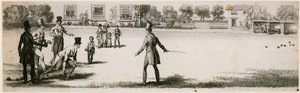 Bowls Being Played During the Regency at an Unidentified Pleasure Garden by English School