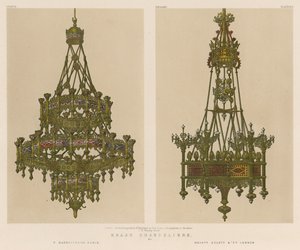 Brass Chandeliers by English School