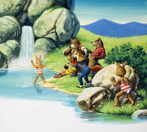 Brer Rabbit swimming