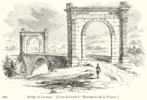 Bridge at Chamas (engraving) by English School