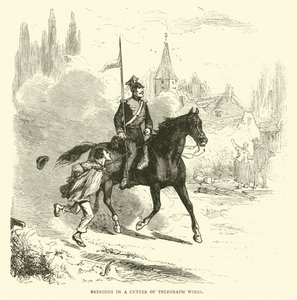 Bringing in a cutter of telegraph wires, September 1870 by English School
