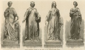 Bronze Allegorical Statues on the Piers of the Farringdon Street Bridge by English School