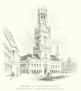 Bruges, The Hall Tower by English School