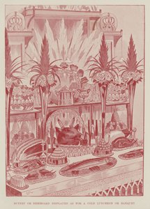 Buffet or Sideboard Displayed as for a Cold Luncheon or Banquet by English School