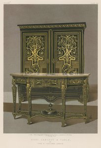 Buhl Cabinet and Table by English School
