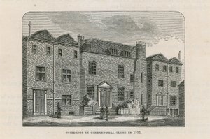 Buildings in Clerkenwell Close in 1791 by English School