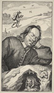 Bunyans Dream, frontispiece of The Pilgrims Progress by John Bunyan, 4th edition, pub. 1680 by English School