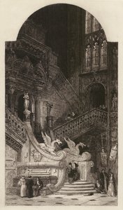 Burgos Cathedral, etched by C O Murray, after David Roberts