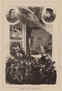 Burning of Brooklyn Theatre, New York by English School