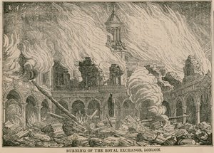 Burning of the Royal Exchange, London, on the Night of 10 January 1838 by English School