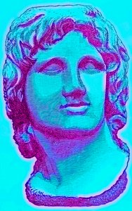 Bust of Alexander the Great, from the British Museum, Statue in the Vatican, Illustration from History of Rome by Victor Duruy, Published 1884 by English School