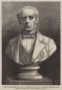 Bust of the Right Honourable Sir J Pakington, Baronet, MP, recently placed in the Museum of the Royal Naval Hospital, Haslar by English School