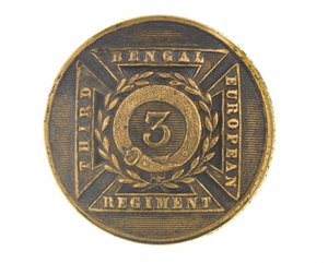 Button, officer, 3rd Bengal European Regiment, 1854-1861 by English School
