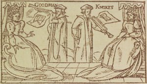 John Knox and Christopher Goodman haranguing Mark Queen of Scots by English School