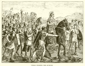 Caesar crossing the Rubicon by English School