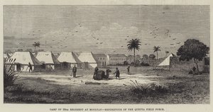 Camp of 59th Regiment at Mooltan, Rendezvous of the Quetta Field Force by English School