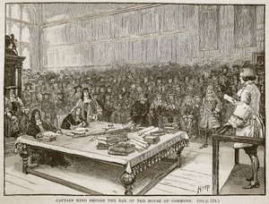 Captain Kidd before the bar of the House of Commons, illustration from Cassell