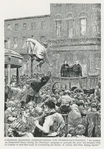 Cardinal Manning Administering the Temperance Pledge by English School