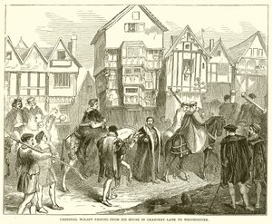 Cardinal Wolsey passing from his House in Chancery Lane to Westminster by English School