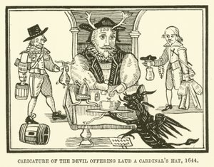 Caricature of the Devil Offering Laud a Cardinal