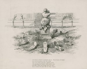 Cartoon, Satire on Albert Grant, the Graves Representing His Shady Speculations by English School