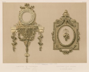Carving in Pearwood; Leather Cut Frame by English School