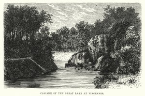 Cascade of the Great Lake at Vincennes (engraving) by English School
