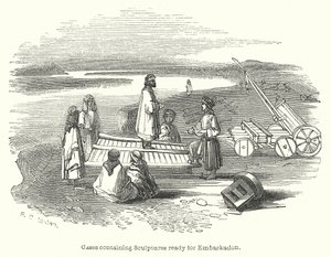 Cases Containing Sculptures Ready for Embarkation by English School