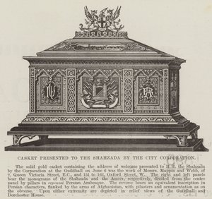 Casket presented to the Shahzada by the City Corporation by English School