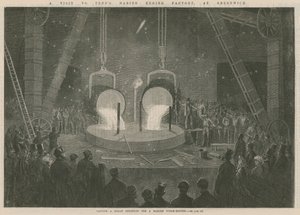 Casting a Great Cylinder for a Marine Steam Engine by English School