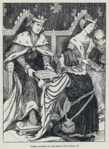 Caxton presenting his first book to King Edward IV by English School