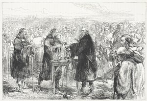 Celebration of the Eucharist by the Hussites in a field near Prague by English School