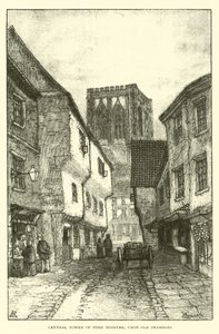 Central Tower of York Minster, from Old Shambles by English School