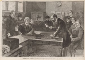 Ceremony of Cutting Faggots (Ancient Rent Services) at the Law Courts by English School