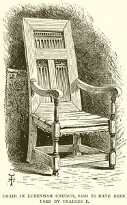 Chair in Lubenham Church, said to have been used by Charles I by English School