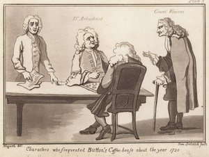 Characters who frequented Buttons Coffee House about the year 1720: Dr Arbuthnot, Count Viviani by English School