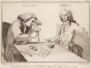 Characters who frequented Buttons Coffee House about the year 1720: Martin Folkes, Addison by English School
